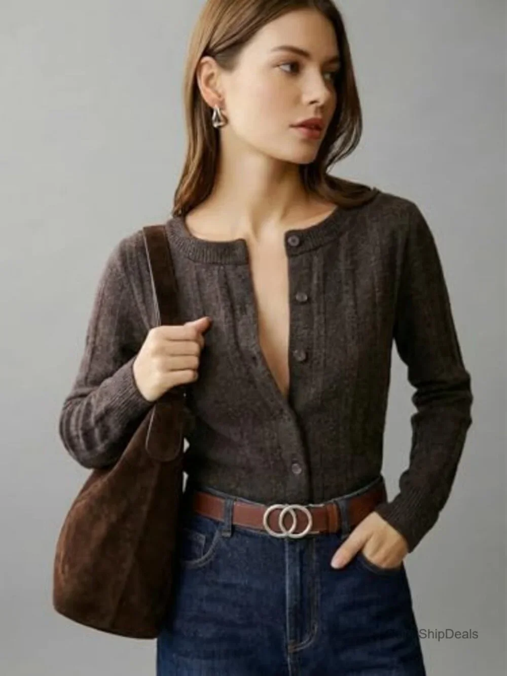 Genuine Leather Ratchet Belt Adjustable Women Dress Belt